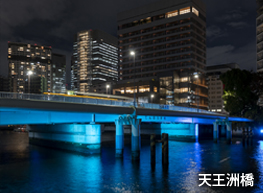 天王洲界隈橋梁ライトアップ | ライトアップ演出用照明器具(LEDカラー演出照明)|納入事例 |