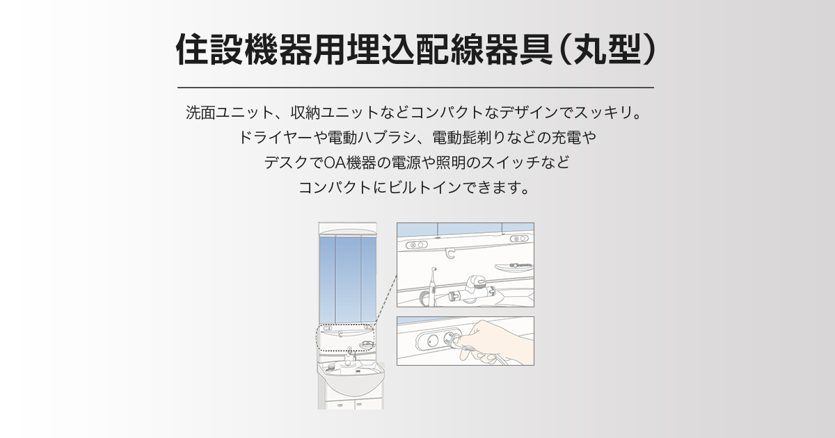 住設機器用埋込配線器具 | スイッチ・コンセント | 電設資材 | 電器