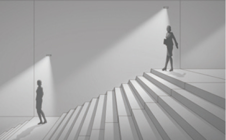 階段で段差に明暗を作り、視認性を向上させるイメージ画像