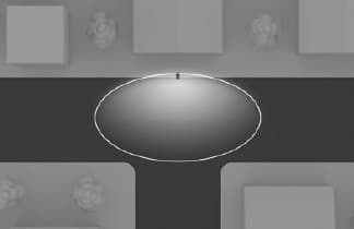 蛍光灯FHP32形相当器具（NNY20373 LE1）のT字路の夜間照射範囲イメージ