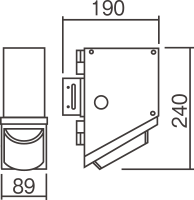 停電対応蓄電池内蔵LED保安灯の寸法図の画像