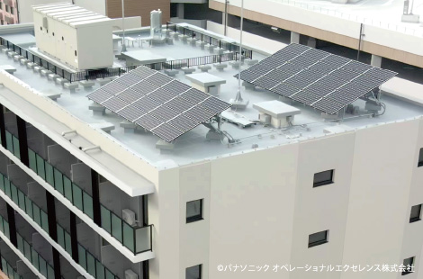 単身者共同住宅屋上の太陽電池モジュール