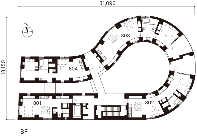 伊藤博之建築設計事務所の伊藤博之さんが設計した「ニシオギソウ」の2階の図面