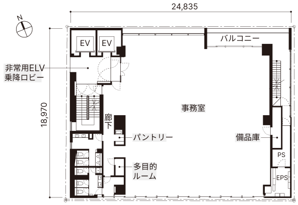川島範久建築設計事務所の川島範久さんが設計した「REVZO虎ノ門」の図面