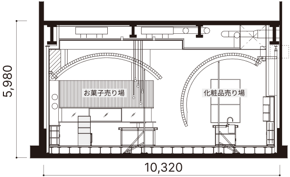 成瀬・猪熊建築設計事務所の成瀬友梨さんと猪熊純さんが設計した「meet tree GINZA（内装）」の図面