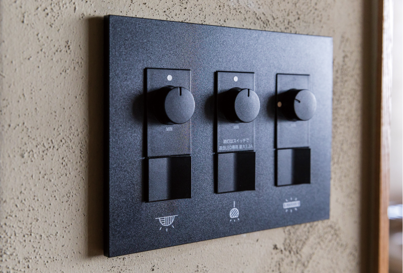 アーキデザインの商品が採用された「Kikka Hirado」のスイッチ