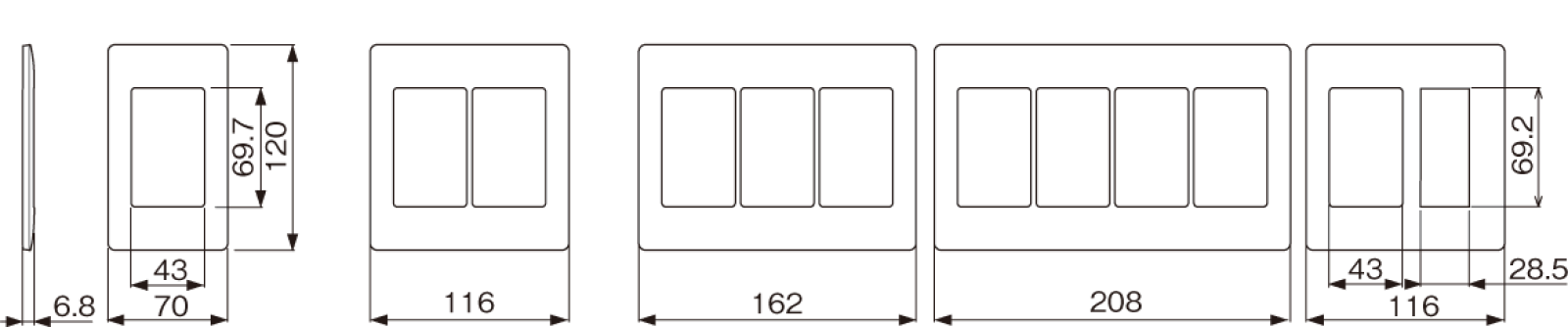 プレートの形状（連数）イメージ