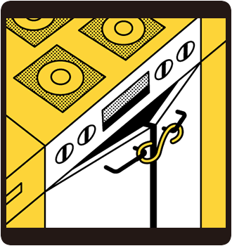 S字フックで地震対策
