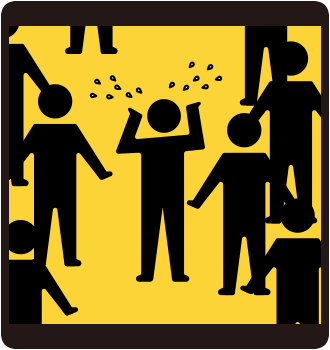 人混みはパニックに注意