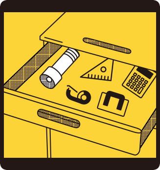 引き出しにLEDライトを