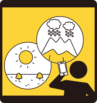 雪山での天候変化