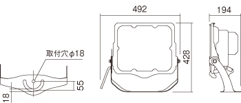 NYS35445LE2 LEDパークビーム投光器 昼白色 据置取付型 広角タイプ 防雨型 重耐塩害仕様 パネル付型 マルチハロゲン灯Lタイプ1000形1灯相当 Panasonic 施設照明 パナソニック NYS35445LE2 据置取付型 LED(昼白色) パークビーム投光器
