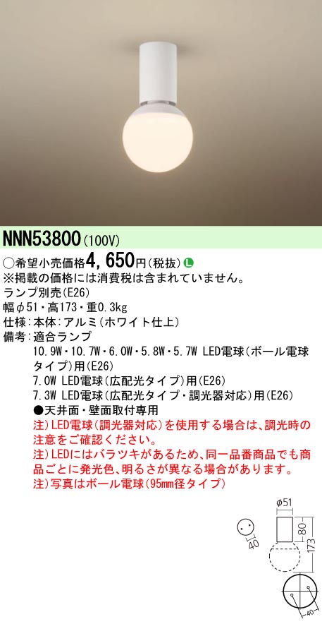 NNN53800 | 照明器具検索 | 照明器具 | Panasonic