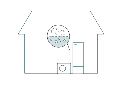 エコキュートが自動で沸き上げしてお湯をためる