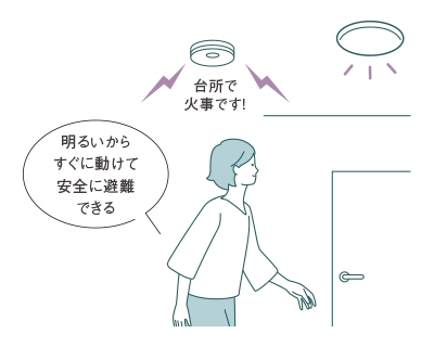 明るいから、すぐ動ける安心感