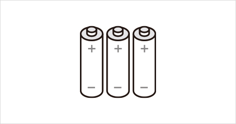 充電池(ニッケル水素電池)3本使用、電池の繰り返し活用で環境にやさしく