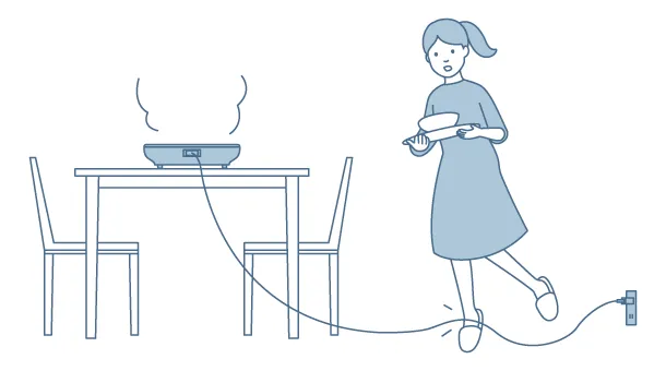 ホットプレートの延長コードにヒヤヒヤ…