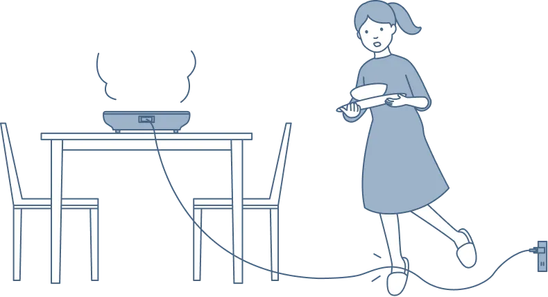 ホットプレートの延長コードにヒヤヒヤ…