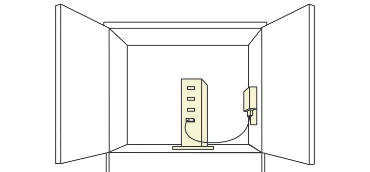 LAN機器などの収納方法