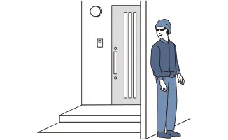 玄関の外側・勝手口 例えば、侵入…