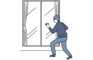 窓 例えば、侵入…