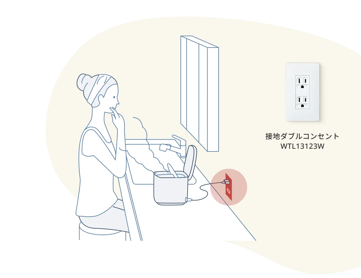接地ダブルコンセント WTL13123W
