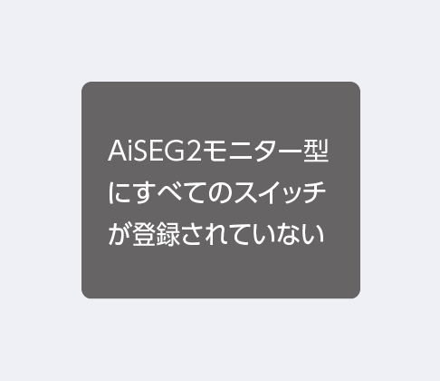 AiSEG2モニター型にすべてのスイッチが登録されていない