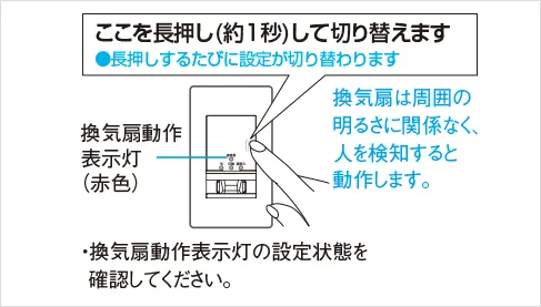 照明と換気扇の連動切り替え