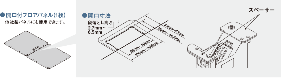 フロアパネルの形状と寸法