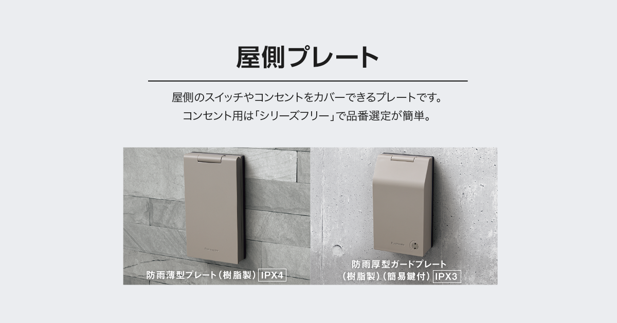 屋側プレート | スイッチ・コンセント（配線器具） | Panasonic