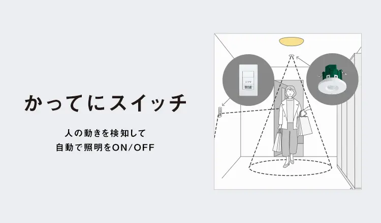 かってにスイッチ 人の動きを検知して自動で照明をON/OFF