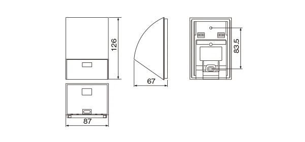 [電子]消灯タイマ付EEスイッチ 寸法図