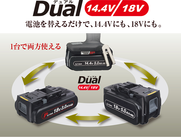18Vと14.4V、1台で両方使える「デュアル」登場 | 電動工具 | Panasonic