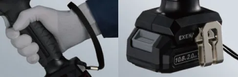 落下防止ストラップ付