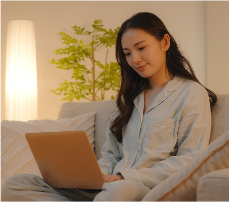 パソコンで情報収集するイメージ