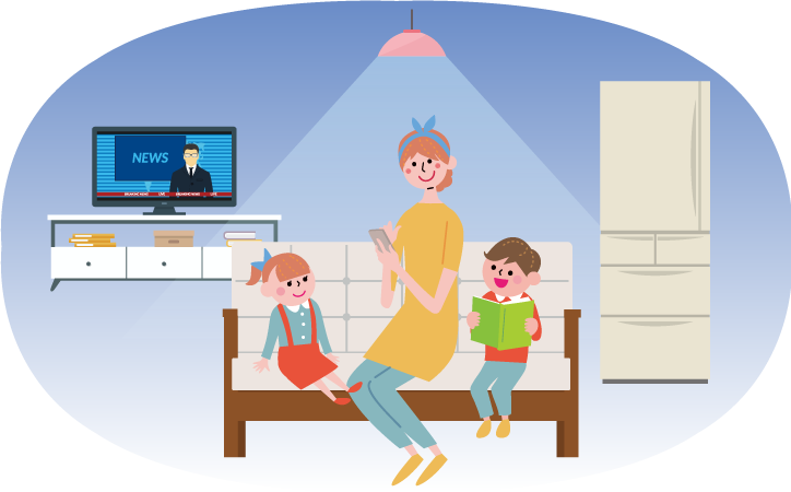 停電時でもいつもとほぼ変わらない暮らしができるイメージ