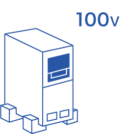 蓄電池のイラスト。100V。