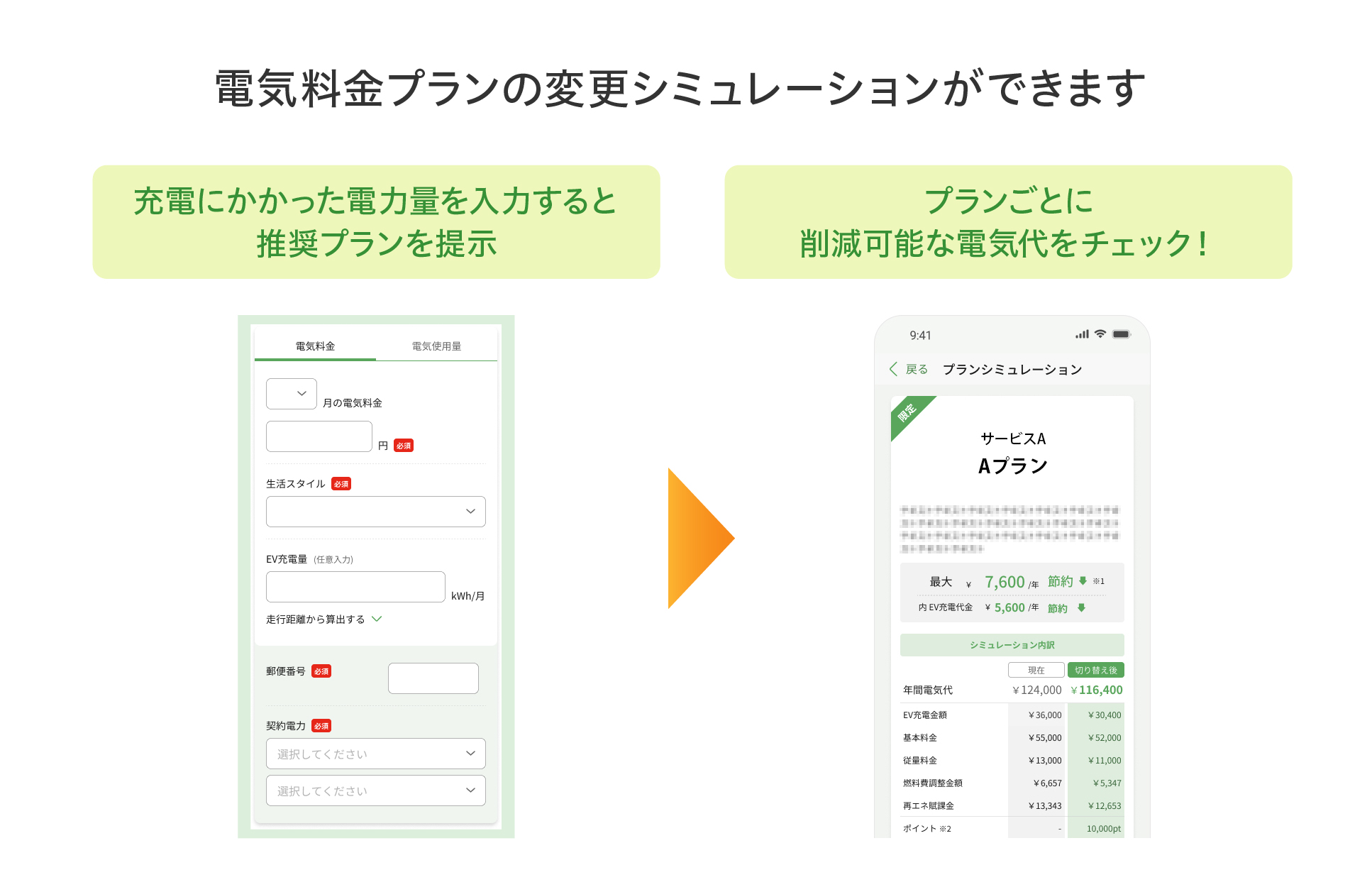 電気料金プランシミュレーションができます