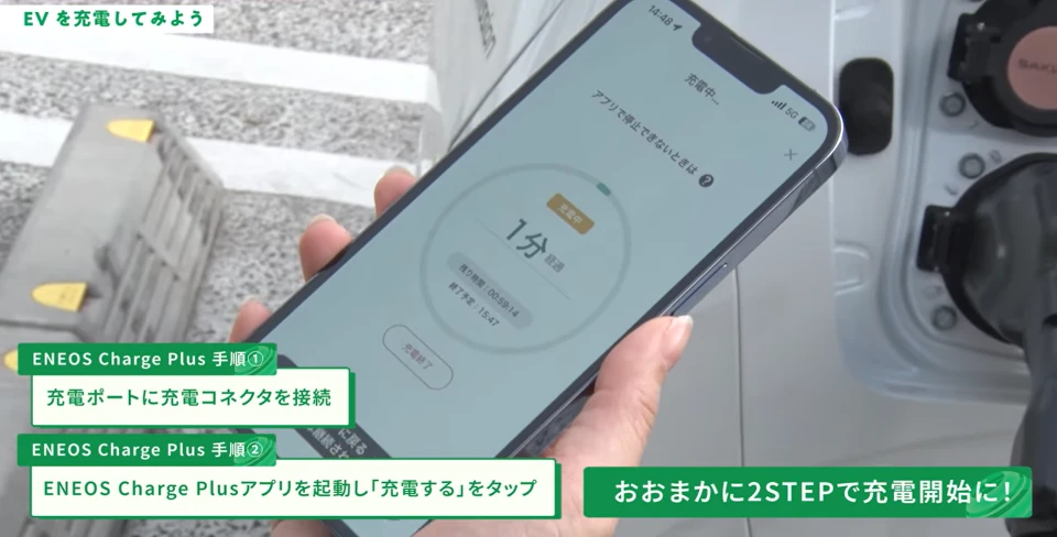初めての急速充電の手順