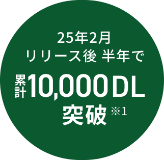 累計1万ダウンロード突破※1