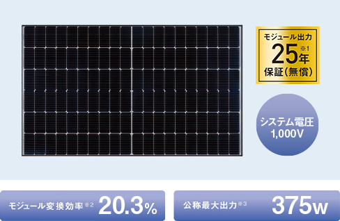 単結晶 375A | 太陽電池モジュール ラインアップ | 公共・産業用 太陽 