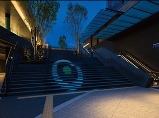 二子玉川ライズ 大階段ステップビジョン｜ライトアップ演出用照明器具（LEDカラー演出照明）｜納入事例 | 