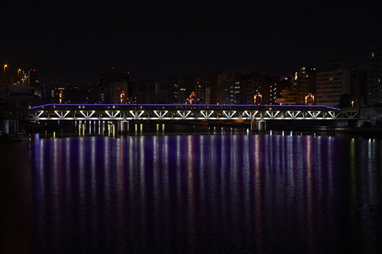 東武スカイツリーライン 隅田川橋梁ライトアップ | ライトアップ演出（LEDカラー演出照明）｜納入事例 | 