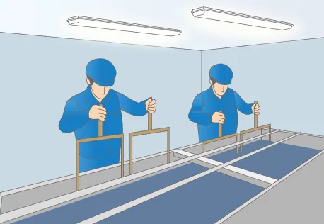 汚水処理の環境での作業イラスト