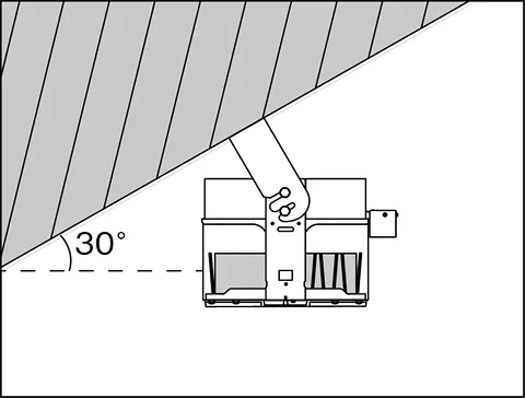 30°までの傾斜天井に取付が可能なイラスト