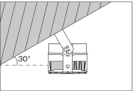 30°までの傾斜天井に取付が可能なイラスト