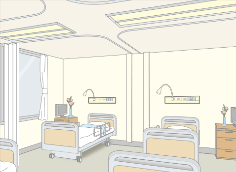 病院の多床室 イメージ