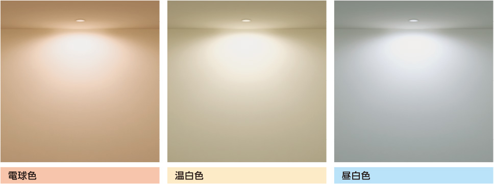 電球色 温白色 昼白色のイメージ