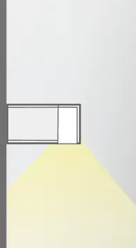 片面配光タイプ下向き設置の図