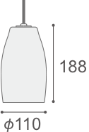寸法図：高さ188φ110